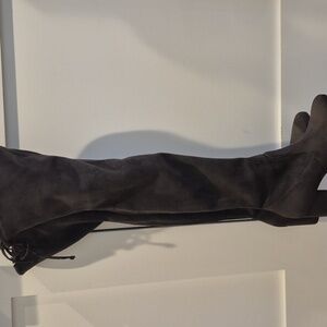 Stuart Weitzman Charcoal Suede Over-the-Knee Boots